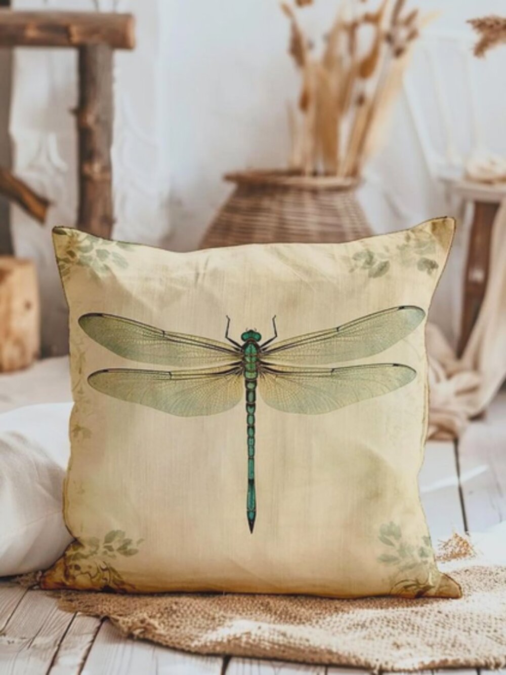 Dragonfly Decorative Throw Pillow – Double-Sided Design + Insert Included - Picture 7 of 7